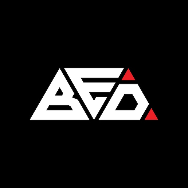 BED diseño de logotipo de letra triangular con forma de triángulo BED diseño del logotipo triangular monograma BED triángulo vectorial plantilla del logotipo con color rojo BED logotipo Triangular Simple Elegante y lujoso Logotipo BED