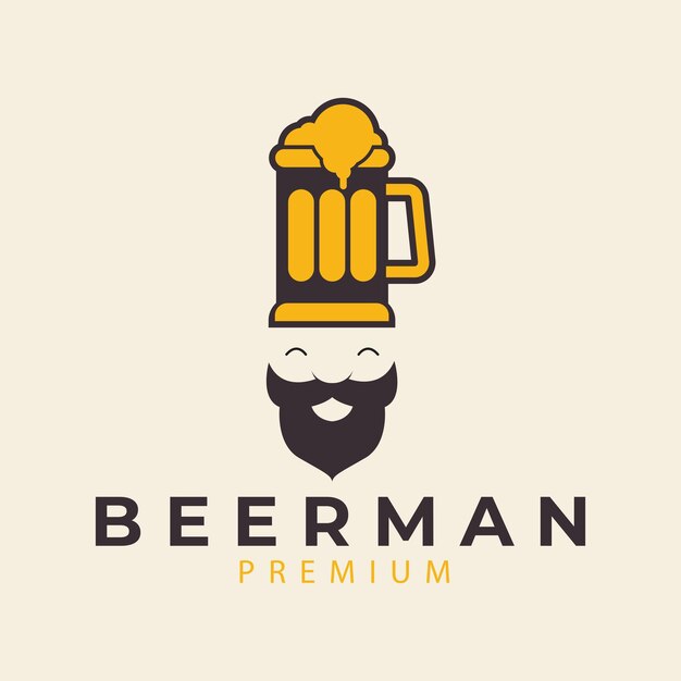 Beer cafe club nocturno logo vector icono ilustración diseño