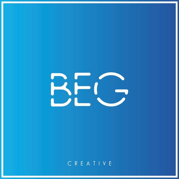BEG Vector Creativo Diseño de logotipo de última generación Minimal Logo de última generación Premium Ilustración vectorial Monograma