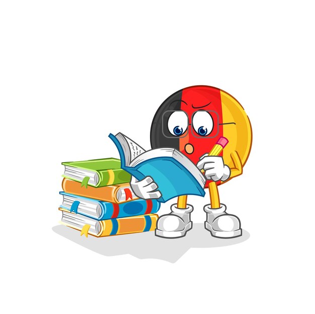 Bélgica estudiando vector de dibujos animados mascota
