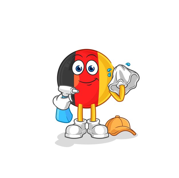 Bélgica limpiador vector personaje de dibujos animados