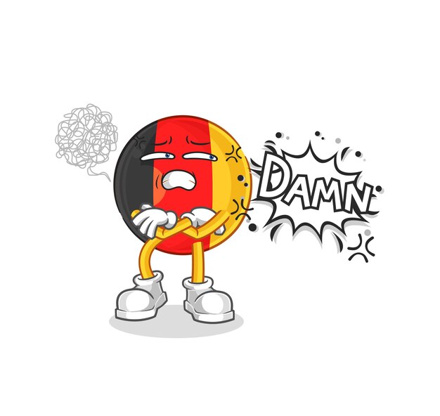 Bélgica muy cabreado vector de caracteres de ilustración