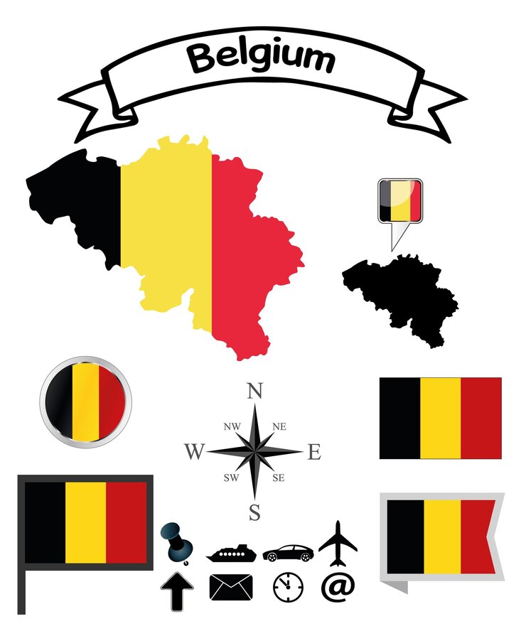 Bélgica Set Colección Banderas Oficiales
