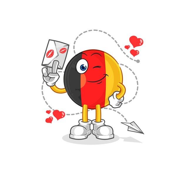 Bélgica tiene vector de caracteres de ilustración de carta de amor