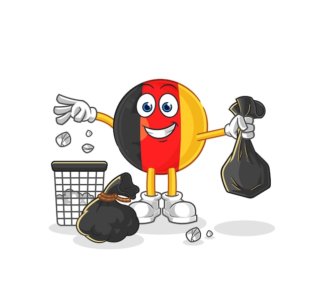 Bélgica Tirar basura mascota vector de dibujos animados