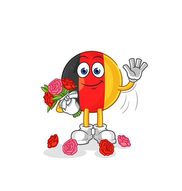 Bélgica con vector de dibujos animados de mascota de ramo