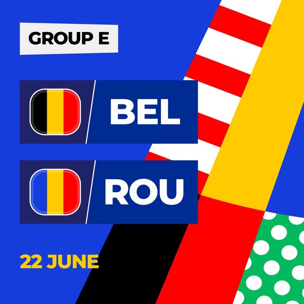 Bélgica vs Rumania fútbol 2024 partido contra 2024 partido de campeonato de la fase de grupos contra equipos intro fondo deportivo competición de campeonato