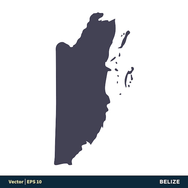 Belice América del Norte Países Mapa Icono Vector Logo Plantilla Ilustración Diseño Vector EPS 10