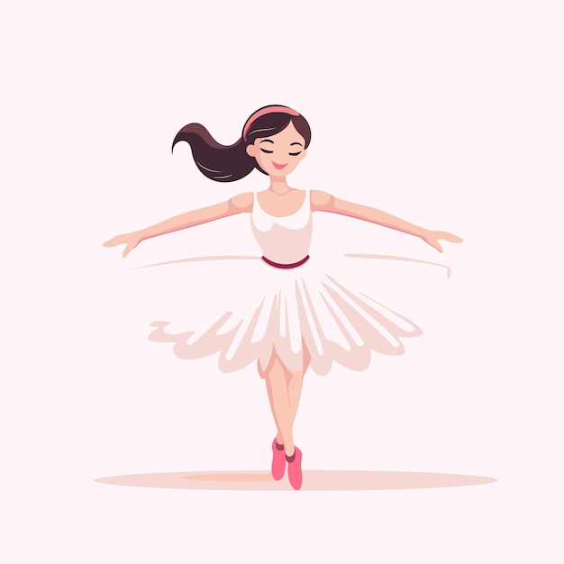 Vector bella bailarina con un tutu blanco ilustración vectorial