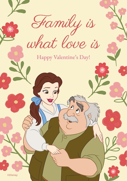 La Bella y la Bestia Tarjeta de San Valentín