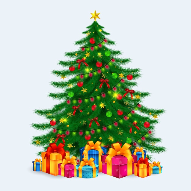 Bella decoración del árbol de Navidad Feliz temporada de Navidad
