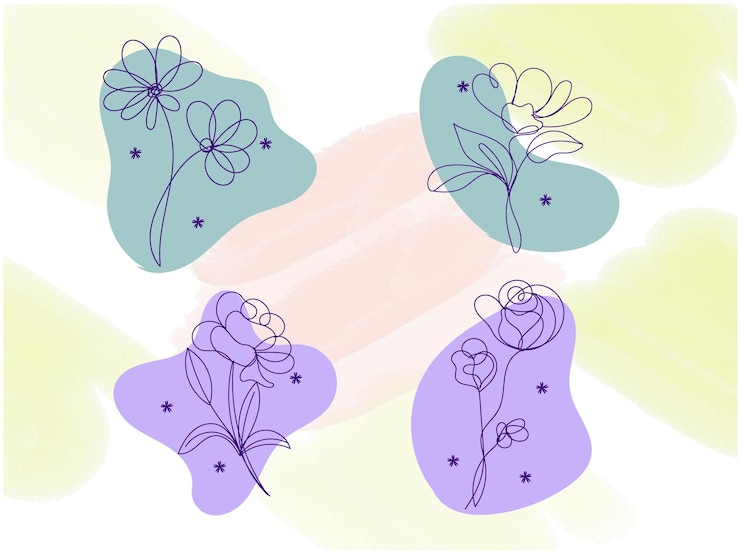 Vector bella flor con hojas vector floral en ilustración diseño gráfico