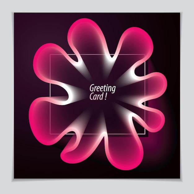 Bella forma de flor con gradiente colorido, elemento de arte abstracto vectorial. Perfecto para tarjeta de regalo, portada, cartel o folleto. Objeto dimensional de onda de color brillante.