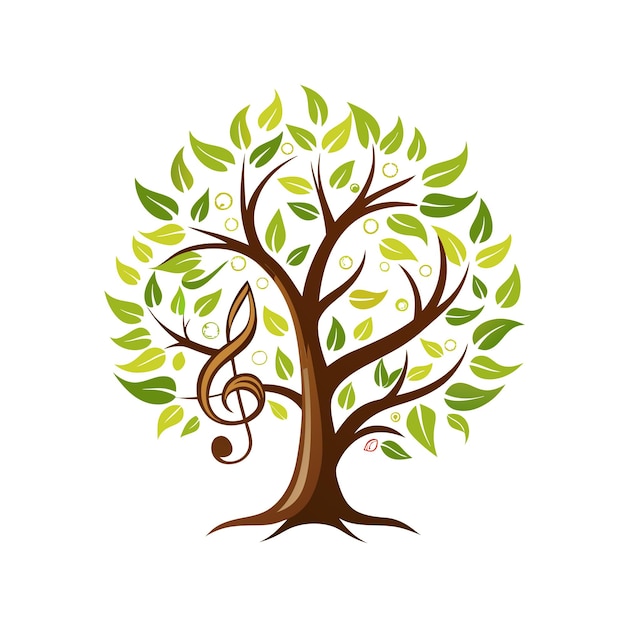 Bella ilustración vectorial del icono del árbol del logotipo aislado en un fondo blanco