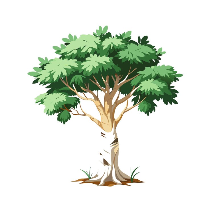 Vector bella ilustración vectorial realista del ícono del árbol aislado en un fondo blanco