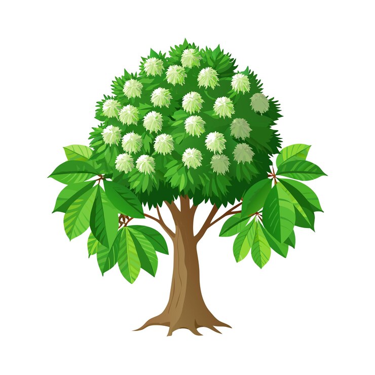 Vector bella ilustración vectorial realista del ícono del árbol aislado en un fondo blanco
