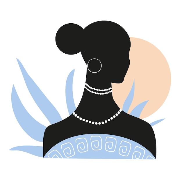 Bella mujer cara silueta vector eps ilustración