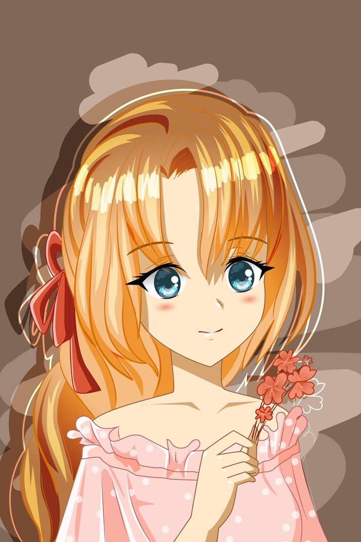 Vector bella princesa con flores ilustración de dibujos animados de personaje de diseño