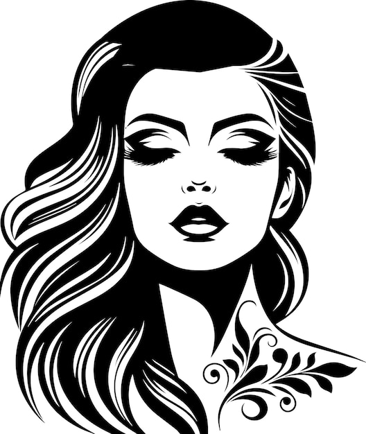 Vector bella silueta vectorial de la mujer 2