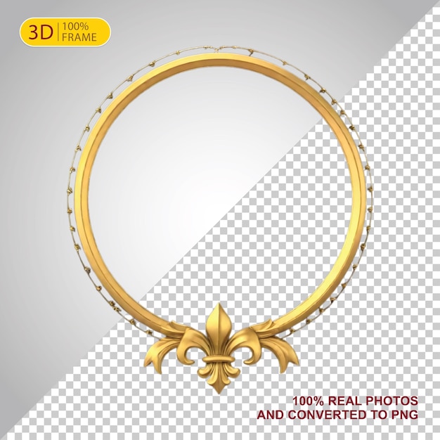 Bellamente diseñado marco fotográfico en color dorado