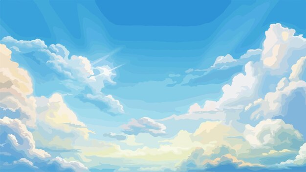 Bellas ilustraciones vectoriales de dibujos animados del cielo