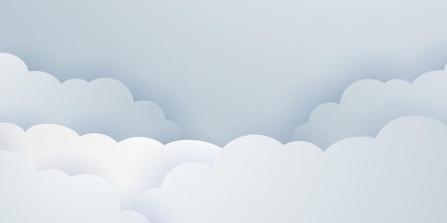 Vector bellas ilustraciones vectoriales de fondo de diseño de nubes cortadas en papel