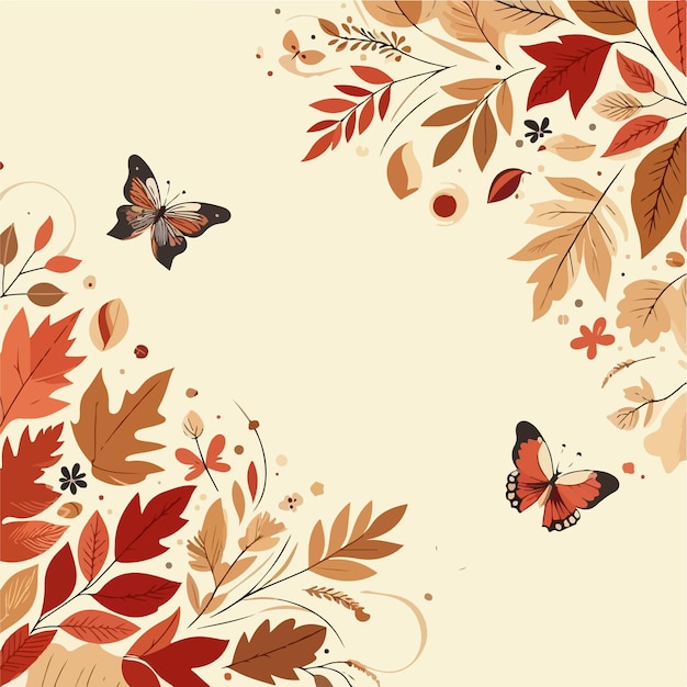 Bellas ilustraciones vectoriales de fondo de otoño con espacio de copia