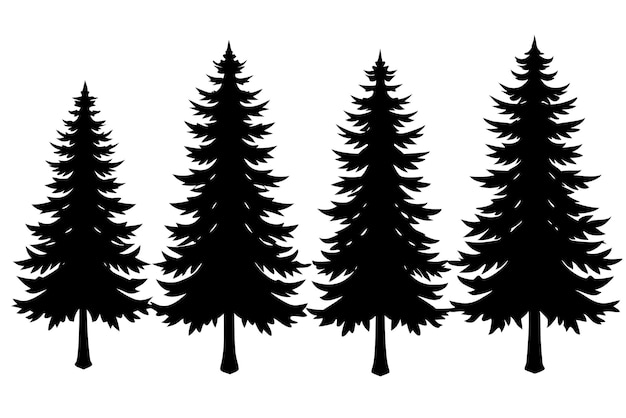 Bellas ilustraciones vectoriales de pinos