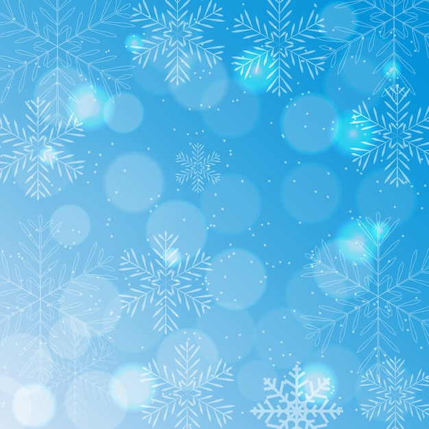 Belleza abstracta fondo de Navidad y año nuevo con nieve y copos de nieve. Ilustración vectorial EPS10