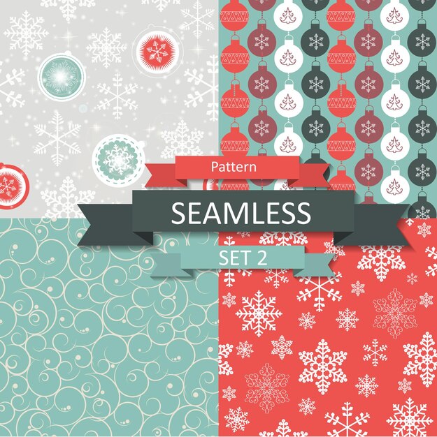 Belleza abstracta Navidad y año nuevo Seamlss Pattern Set, ilustración vectorial. EPS10