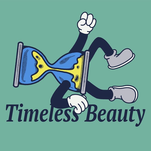 Belleza atemporal con diseño de personajes maravillosos de reloj de arena