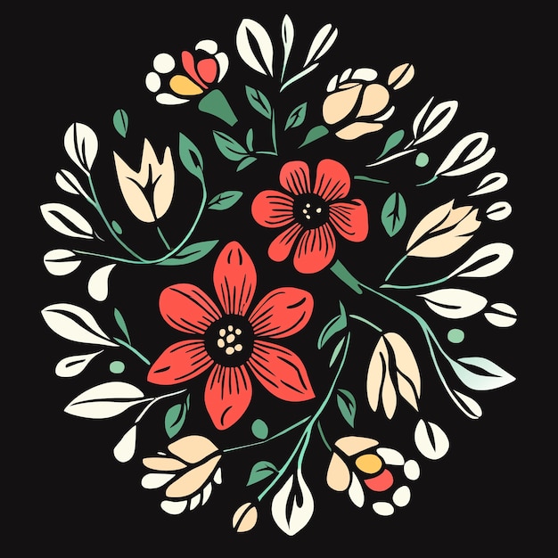 Belleza botánica Círculo floral hecho a mano