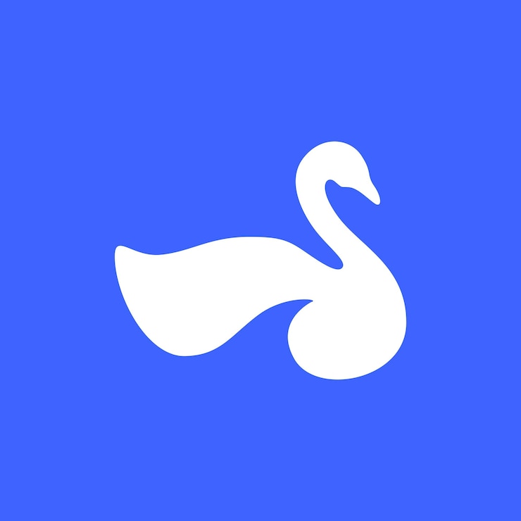 Vector belleza cisne animal paz diseño de logotipo plano vector
