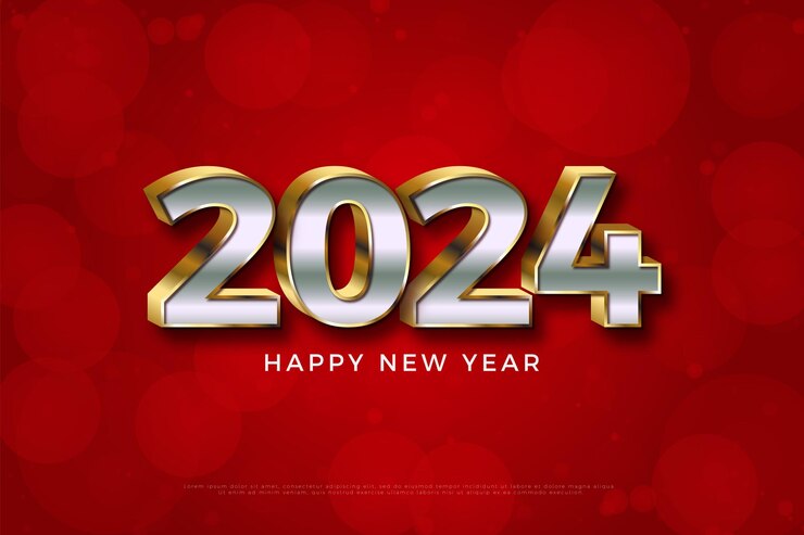 Vector belleza de color y concepto de diseño de año nuevo 2024 vector premium