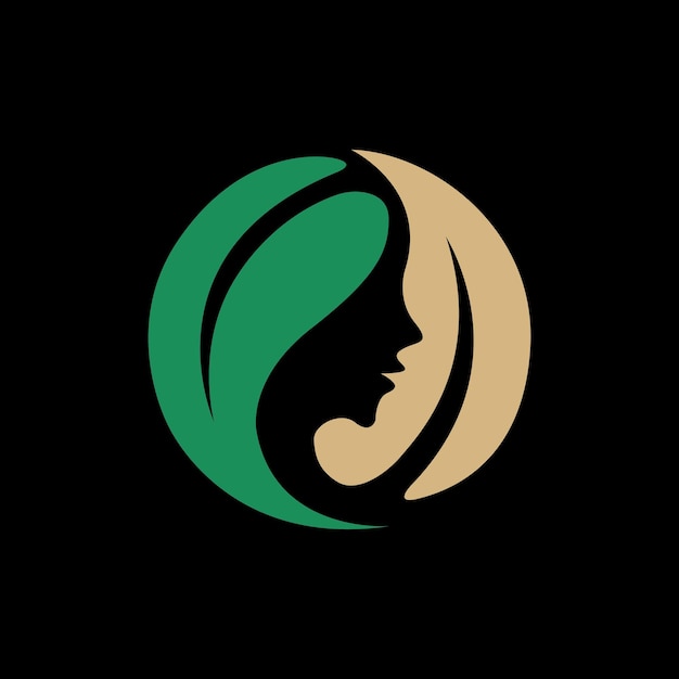 Belleza y cuidado de la piel Ecología Hoja verde Diseño del logotipo Vector Concept Pro Vector