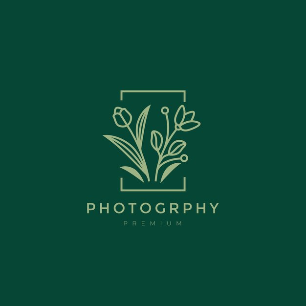 belleza flor botánica línea femenina vector de diseño de logotipo