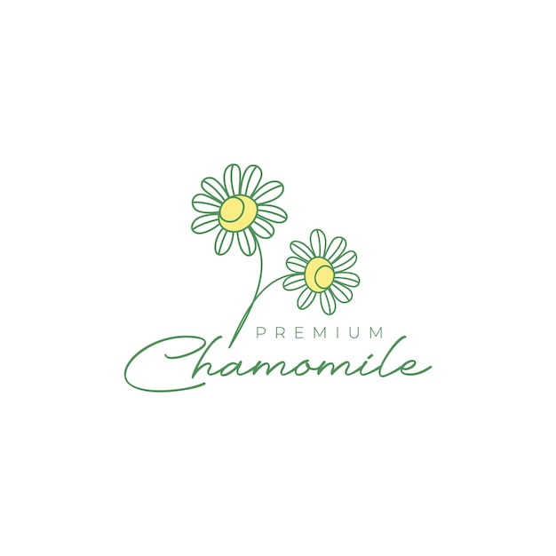 Belleza flor manzanilla olor fresco colorido femenino jardinería logotipo diseño vector icono ilustración plantilla
