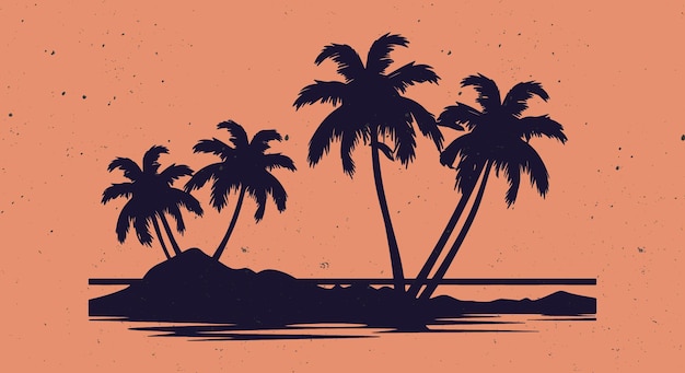 Belleza frente a la playa al atardecer