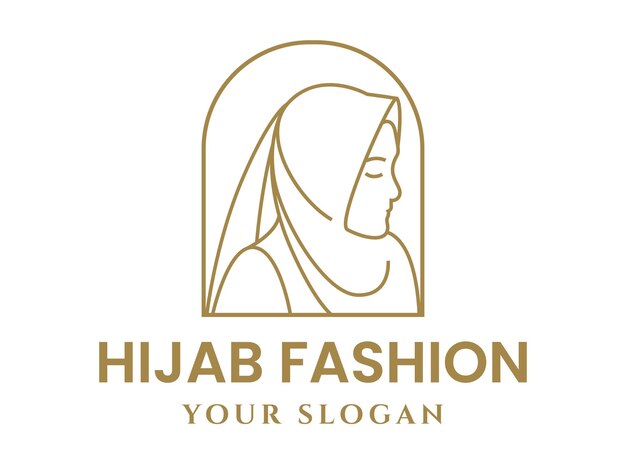 Belleza Hijab Bufanda Logotipo Silueta