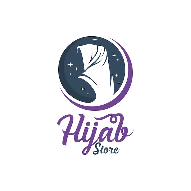 Belleza hijab logo diseño vector muslimah moda logo plantilla