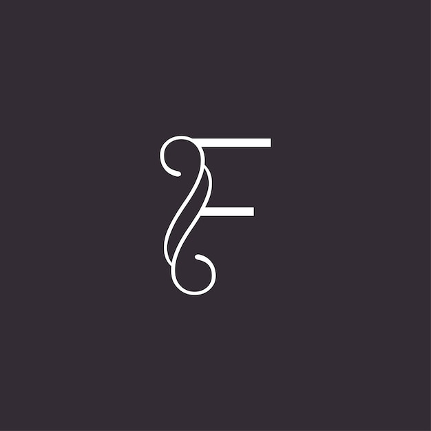 Belleza logotipo arte lujo alta calidad letra f