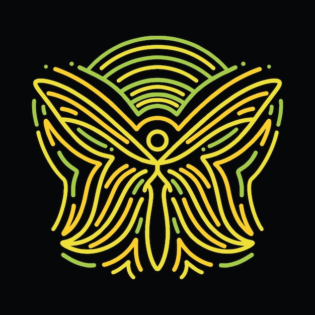 Vector belleza mariposa monoline vector diseño gráfico ilustración emblema símbolo e icono