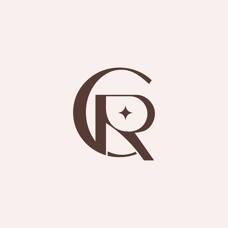 Vector belleza moda elegante monograma cr o rc