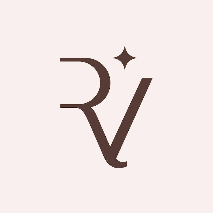 Vector belleza moda elegante monograma rv o vr