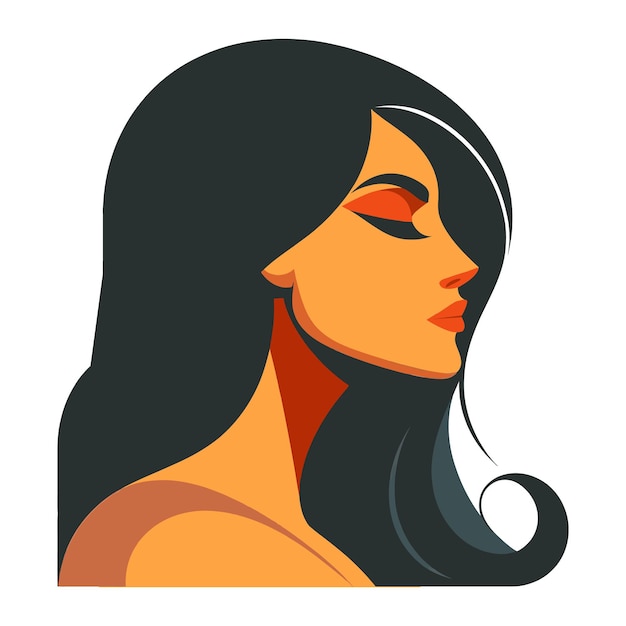 Belleza mujer retrato de color pastel abstracto obra de arte de moda vectorial