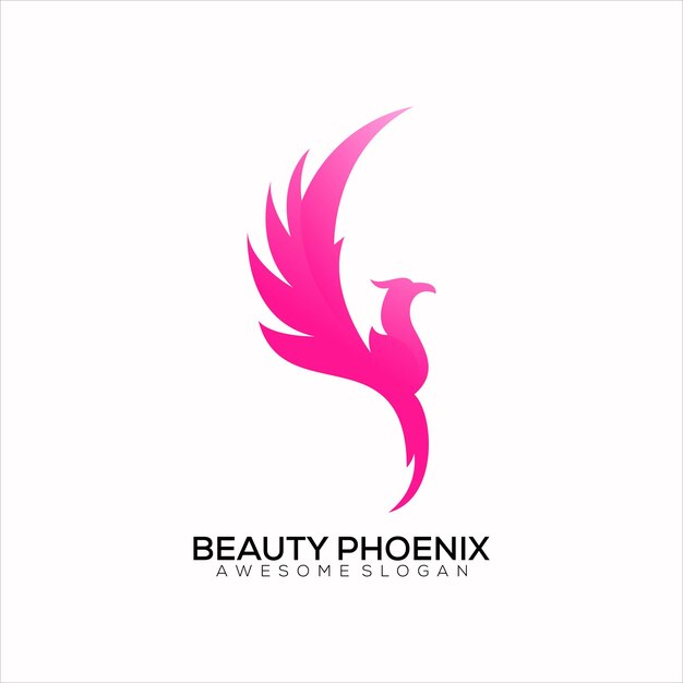 Belleza phoenix logo diseño degradado colorido