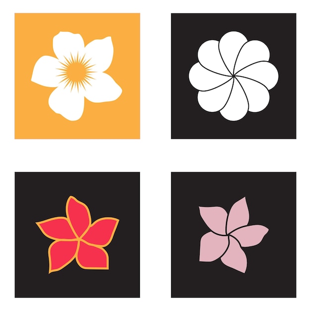 Belleza plumeria icono flores diseño ilustración símbolo