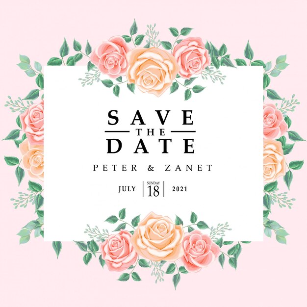 Belleza rosa boda evento invitación plantilla editable tema femenino