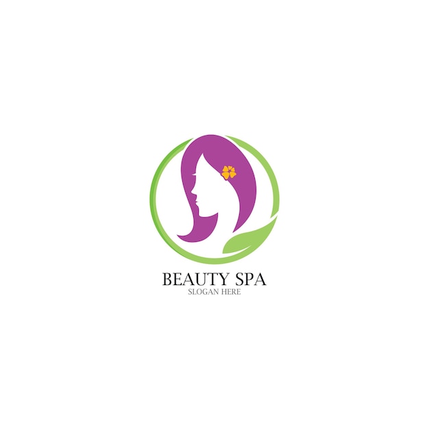 Belleza spa belleza piel cuidado logo vector icono plantilla