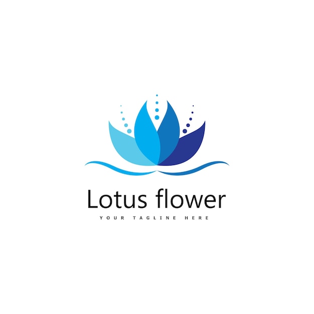 Belleza Vector icono de plantilla de logotipo de diseño de flores de loto